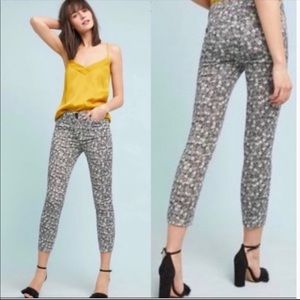 Anthropologie Bowery Pineapple Print Cropped Ankle Pants Women’s 14